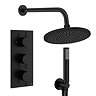 Crosswater MPRO Design Triple Shower Pack with 300mm Head + Fixed Handset - Matt Black