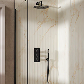 Crosswater MPRO Design Triple Shower Pack with 300mm Head + Fixed Handset - Matt Black