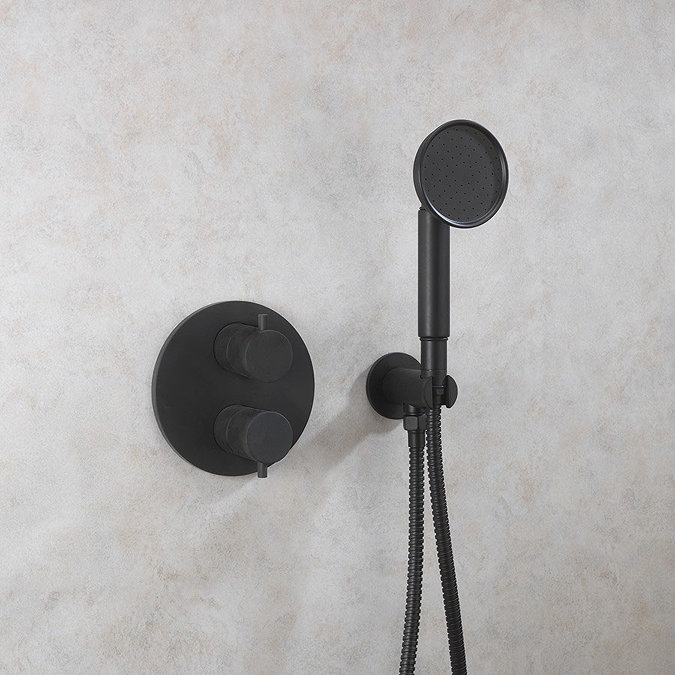 Crosswater MPRO Industrial Carbon Black Crossbox 3 Outlet Trim Set Profile Large Image