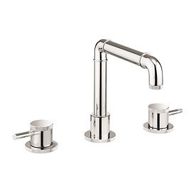 Crosswater MPRO Industrial Deck Mounted 3 Hole Set Basin Mixer - Chrome - PRI135DNC Large Image