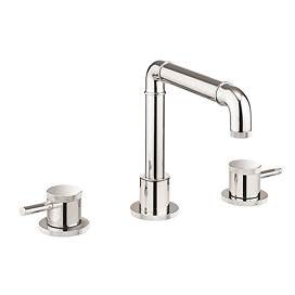 Crosswater MPRO Industrial Deck Mounted 3 Hole Set Basin Mixer - Chrome - PRI135DNC Large Image
