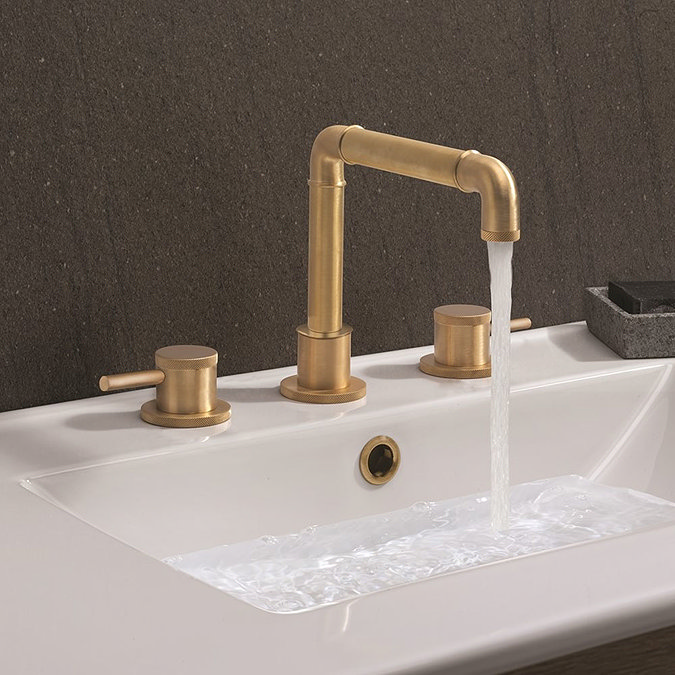 Crosswater MPRO Industrial Deck Mounted 3 Hole Set Basin Mixer - Chrome - PRI135DNUB Profile Large
