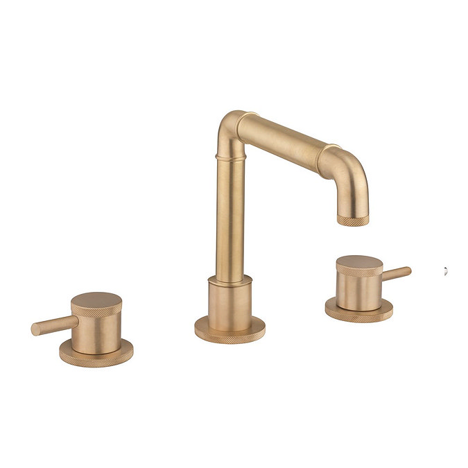 Crosswater MPRO Industrial Deck Mounted 3 Hole Set Basin Mixer - Chrome - PRI135DNUB Large Image