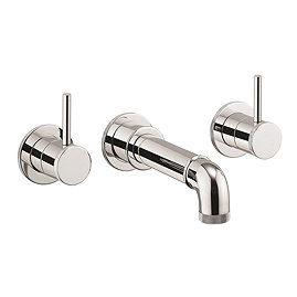 Crosswater MPRO Industrial Lever Wall Mounted Bath Spout and Stop Taps - Chrome - CWS3THBM Large I
