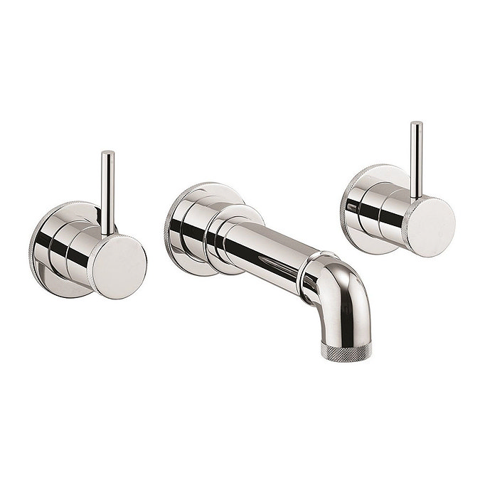  Crosswater MPRO Industrial Lever Wall Mounted Bath Spout and Stop Taps - Chrome - CWS3THBM  Large I