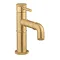 Crosswater MPRO Industrial Monobloc Basin Mixer with Knurled Detailing - Unlacquered Brushed Brass  