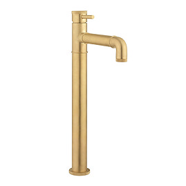 Crosswater MPRO Industrial Tall Monobloc Basin Mixer - Unlacquered Brushed Brass - PRI112DNUB Large 