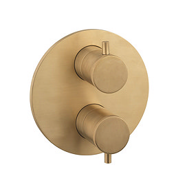 Crosswater MPRO Industrial Unlaquered Brushed Brass Crossbox 1 Outlet Trim Set Large Image