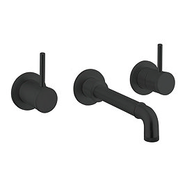 Crosswater MPRO Industrial Wall Mounted 3 Hole Set Basin Mixer - Carbon Black - PRI130WNM Large Imag