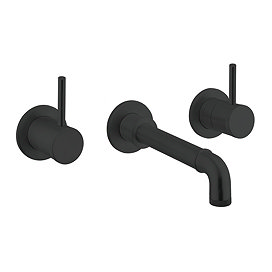 Crosswater MPRO Industrial Wall Mounted 3 Hole Set Basin Mixer - Carbon Black - PRI130WNM Large Imag