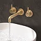 Crosswater MPRO Industrial Wall Mounted 3 Hole Set Basin Mixer - Unlacquered Brushed Brass - PRI130WNUB Profile Large Image