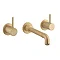 Crosswater MPRO Industrial Wall Mounted 3 Hole Set Basin Mixer - Unlacquered Brushed Brass - PRI130