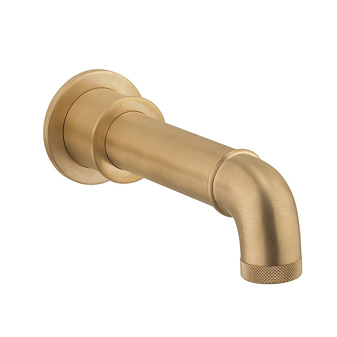 Crosswater MPRO Industrial Wall Mounted Bath Spout -  Unlacquered Brushed Brass  Large Image