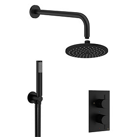 Crosswater MPRO Matt Black 2 Outlet 2-Handle Shower Bundle Large Image