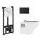 Crosswater MPRO Matt Black / Kai Toilet + Concealed WC Cistern with Wall Hung Frame  additional Large Image
