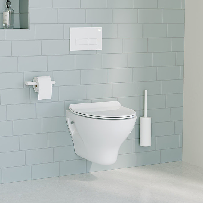Crosswater MPRO Matt White / Kai Toilet + Concealed WC Cistern with Wall Hung Frame Large Image