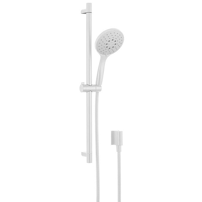 Crosswater MPRO Matt White Slide Rail Kit with 120mm 3-Spray Handshower Large Image