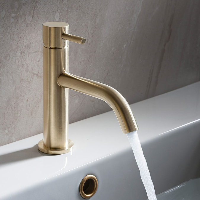 Crosswater MPRO Monobloc Basin Mixer - Brushed Brass - PRO110DNF  Profile Large Image