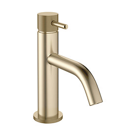 Crosswater MPRO Monobloc Basin Mixer with Knurled Detailing - Brushed Brass - PRO110DNF_K Large Imag