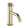 Crosswater MPRO Monobloc Basin Mixer with Knurled Detailing - Brushed Brass - PRO110DNF_K Large Imag