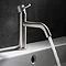 Crosswater MPRO Monobloc Basin Mixer with Knurled Detailing - Brushed Stainless Steel Effect - PRO110DNV_K  Feature Large Image