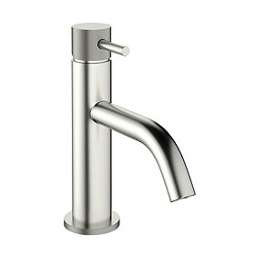 Crosswater MPRO Monobloc Basin Mixer with Knurled Detailing - Brushed Stainless Steel Effect - PRO11