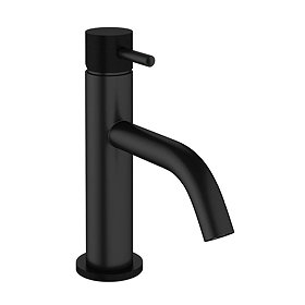 Crosswater MPRO Monobloc Basin Mixer with Knurled Detailing - Matt Black - PRO110DNM_K Large Image