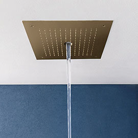 Crosswater MPRO Stream Fixed Ceiling Mounted Square Shower Head - Brushed Brass - PRO380F Medium Ima