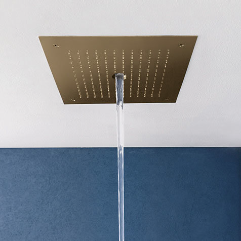 Crosswater MPRO Stream Fixed Ceiling Mounted Square Shower Head - Brushed Brass - PRO380F Large Imag