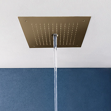 Crosswater MPRO Stream Fixed Ceiling Mounted Square Shower Head - Brushed Brass - PRO380F  Profile L