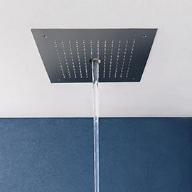 Crosswater MPRO Stream Fixed Ceiling Mounted Square Shower Head - Brushed Stainless Steel - PRO380V 
