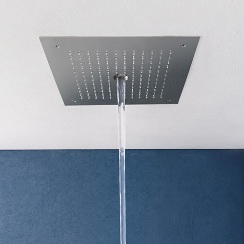Crosswater MPRO Stream Fixed Ceiling Mounted Square Shower Head - Chrome - PRO380C Large Image