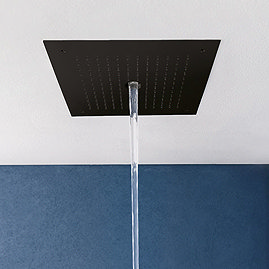 Crosswater MPRO Stream Fixed Ceiling Mounted Square Shower Head - Matt Black - PRO380M Large Image