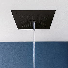 Crosswater MPRO Stream Fixed Ceiling Mounted Square Shower Head - Matt Black - PRO380M Large Image