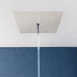 Crosswater MPRO Stream Fixed Ceiling Mounted Square Shower Head - Matt White - PRO380W Medium Image