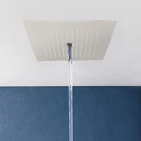 Crosswater MPRO Stream Fixed Ceiling Mounted Square Shower Head - Matt White - PRO380W Large Image