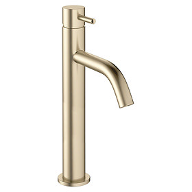 Crosswater MPRO Tall Monobloc Basin Mixer - Brushed Brass - PRO112DNF Large Image