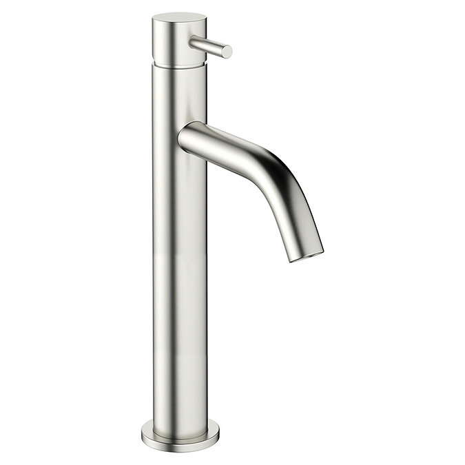 Crosswater MPRO Tall Monobloc Basin Mixer - Brushed Stainless Steel Effect - PRO112DNV Large Image