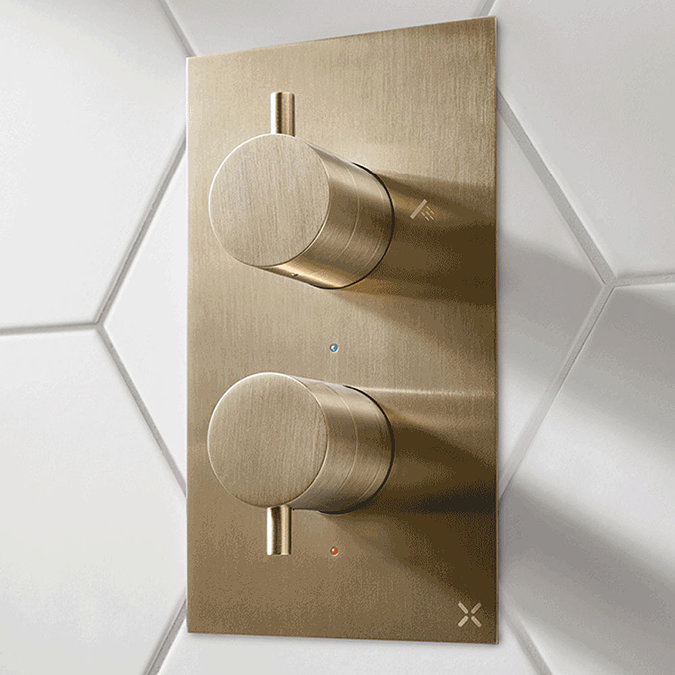 Crosswater MPRO Thermostatic Shower Valve with 2-Way Diverter - Brushed Brass - PRO1510RF+  Profile 