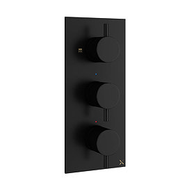 Crosswater MPRO Triple Concealed Thermostatic Shower Valve - Matt Black - PRO2000RM+ Large Image