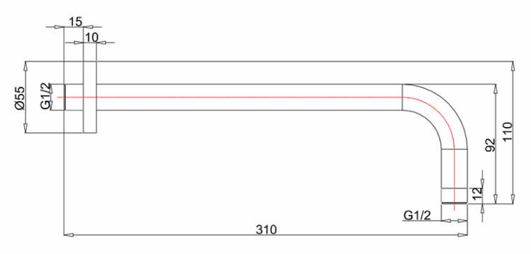 Crosswater MPRO Wall Mounted Shower Arm - Slate