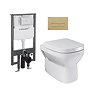 Crosswater MyHome Wall Hung Toilet Set – Brushed Brass Flush Plate