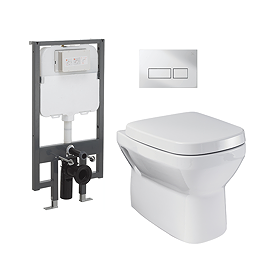 Crosswater MyHome Wall Hung Toilet Set – Chrome Flush Plate