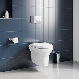 Crosswater MyHome Wall Hung Toilet Set – Chrome Flush Plate