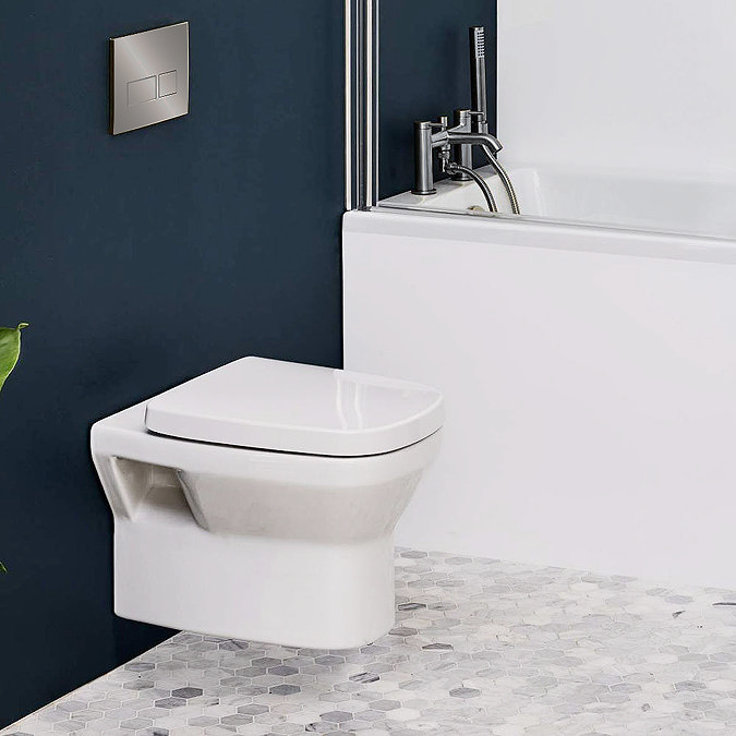 Crosswater MyHome Wall Hung Toilet Set – Stainless Steel Effect Flush Plate