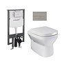 Crosswater MyHome Wall Hung Toilet Set – Stainless Steel Effect Flush Plate
