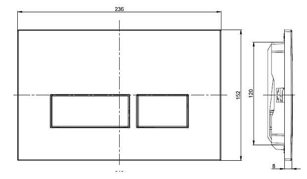 Crosswater MyHome Wall Hung Toilet Set – Stainless Steel Effect Flush Plate