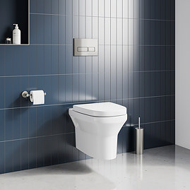 Crosswater MyHome Wall Hung Toilet Set – Stainless Steel Effect Flush Plate