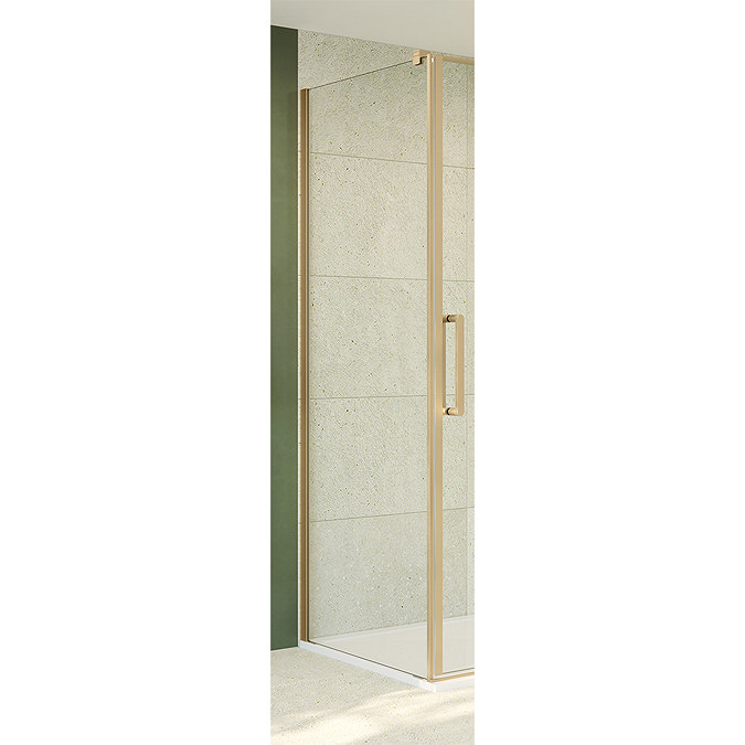 Crosswater Optix 10 Brushed Brass Side Panel for Pivot Door with Inline Large Image