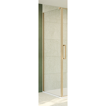 Crosswater Optix 10 Brushed Brass Side Panel for Pivot Door with Inline  Profile Large Image